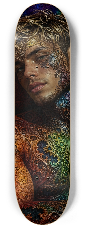 Psychedelic Fractal Blonde Elf #17 #2 8-1/4 Skateboard Deck