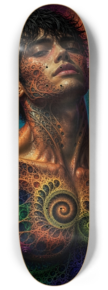 Psychedelic Fractal Brunette Elf #22 #2 8-1/4 Skateboard Deck