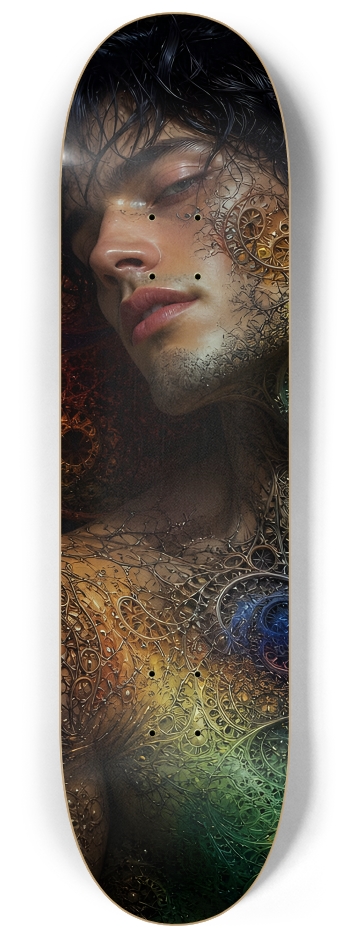 Psychedelic Fractal Brunette Elf #35 #2 8-1/4 Skateboard Deck