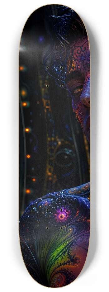 Psychedelic Fractal Brunette Elf #1 #1 8-1/4 Skateboard Deck