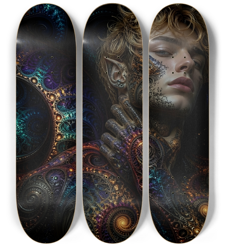 Psychedelic Fractal Blonde Elf #18 3 Deck Wall Series