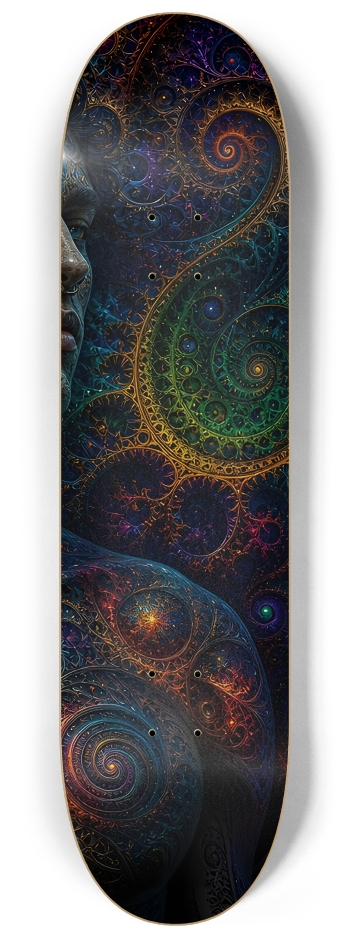 Psychedelic Fractal Brunette Elf #23 #3 8-1/4 Skateboard Deck