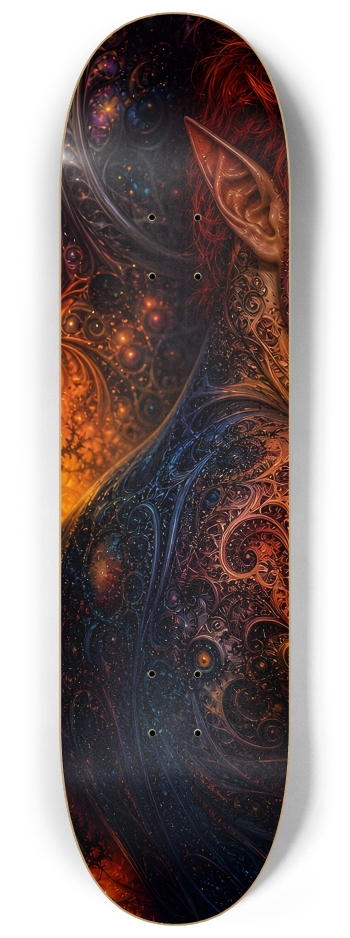 Psychedelic Fractal Redhead Elf #26 #1 8-1/4 Skateboard Deck