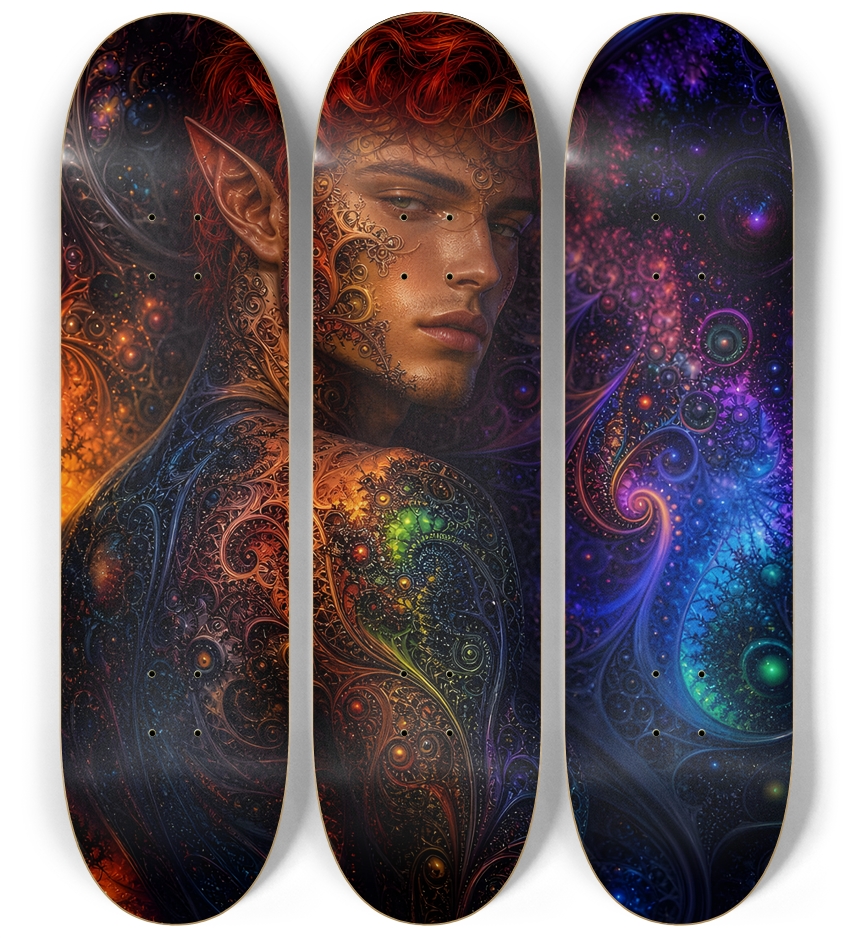 Psychedelic Fractal Redhead Elf #26 3 Deck Wall Series