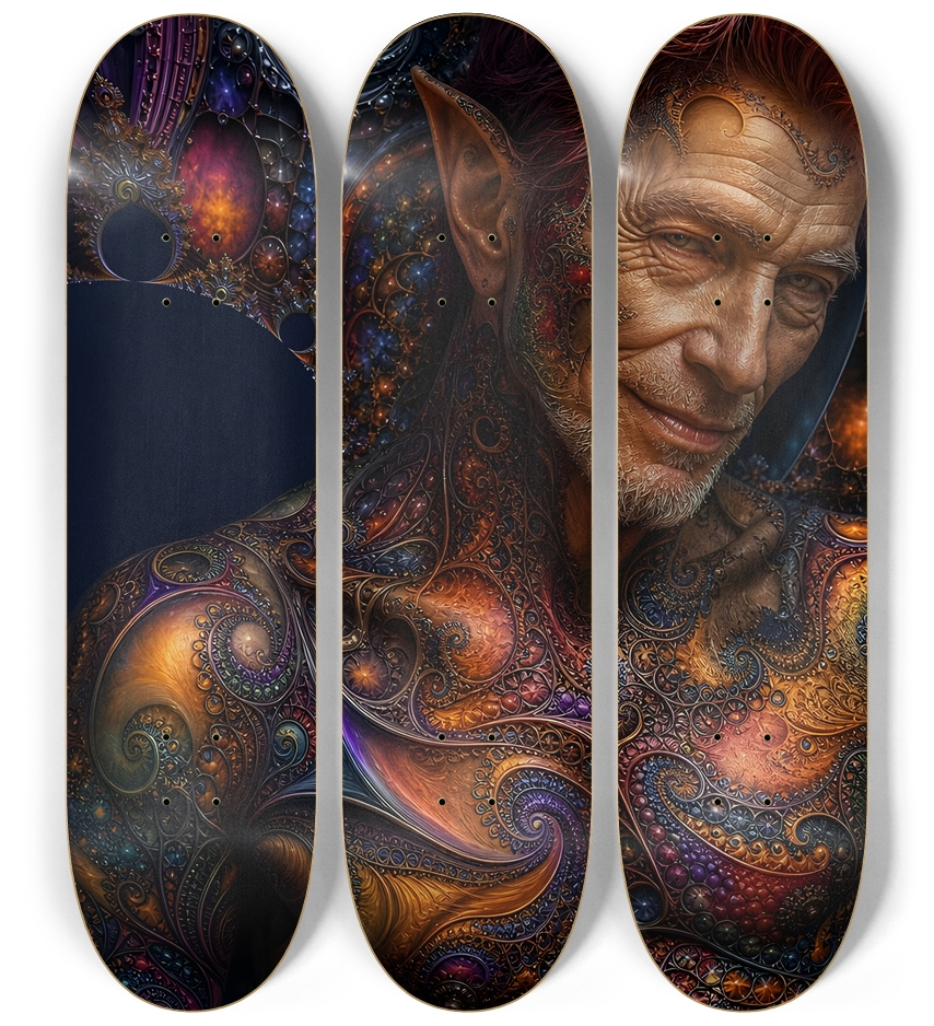 Psychedelic Fractal Redhead Elf #25 3 Deck Wall Series