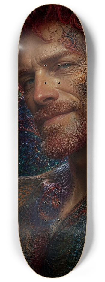 Psychedelic Fractal Redhead Elf #21 #2 8-1/4 Skateboard Deck