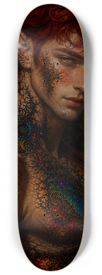 Psychedelic Fractal Redhead Elf #17 #2 8-1/4 Skateboard Deck