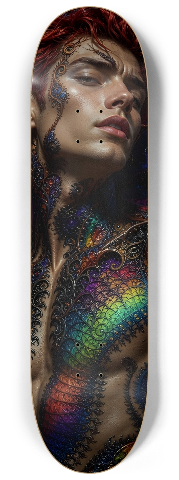Psychedelic Fractal Redhead Elf #13 #2 8-1/4 Skateboard Deck