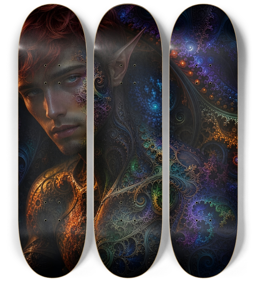 Psychedelic Fractal Redhead Elf #29 3 Deck Wall Series