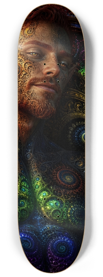Psychedelic Fractal Redhead Elf #20 #3 8-1/4 Skateboard Deck