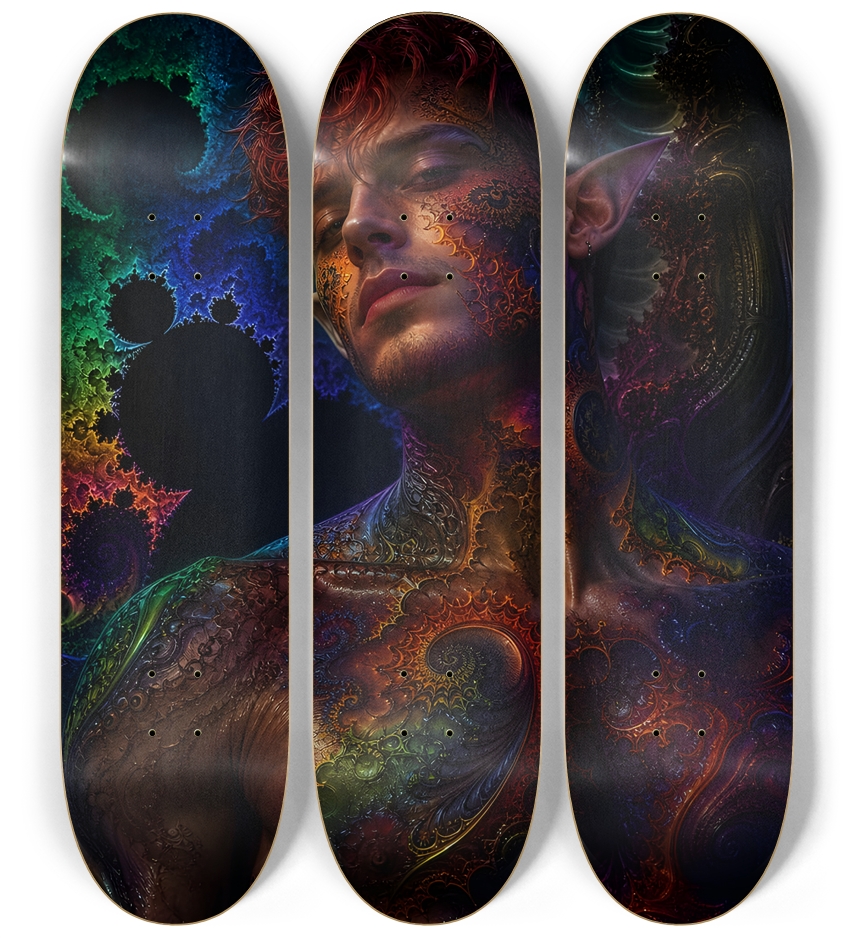 Psychedelic Fractal Redhead Elf #15 3 Deck Wall Series