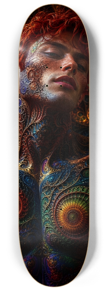 Psychedelic Fractal Redhead Elf #9 #2 8-1/4 Skateboard Deck
