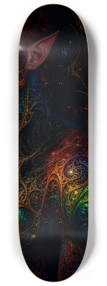 Psychedelic Fractal Redhead Elf #16 #3 8-1/4 Skateboard Deck
