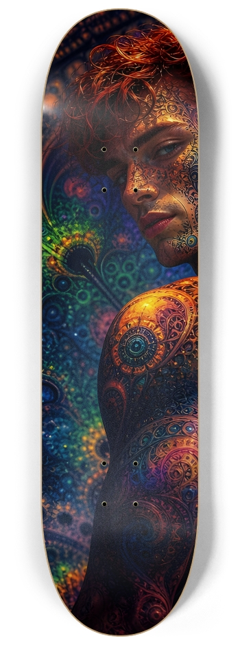 Psychedelic Fractal Redhead Elf #28 #1 8-1/4 Skateboard Deck