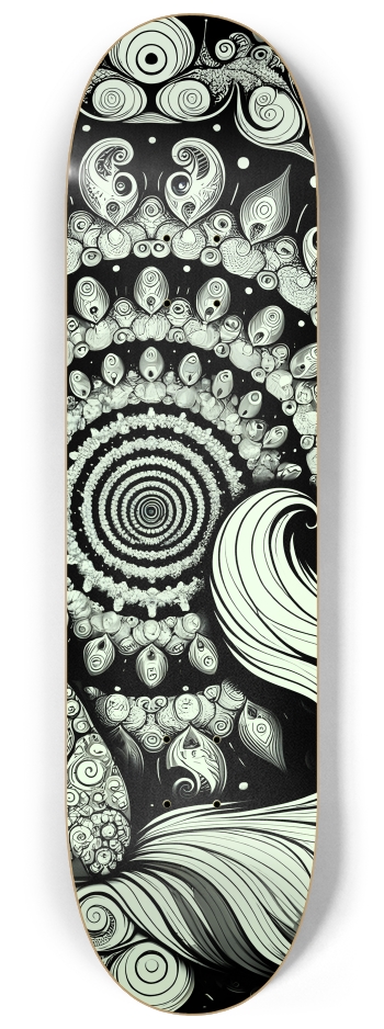 Fractal Coloring Page Fox #5 #2 8-1/4 Skateboard Deck