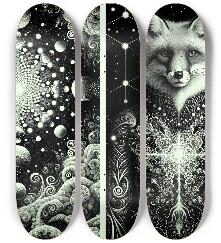 Fractal Coloring Page Fox #3 3 Deck Wall Series