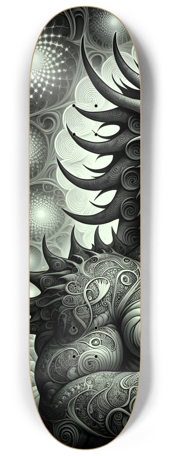 Fractal Coloring Page Dragon #18 #1 8-1/4 Skateboard Deck