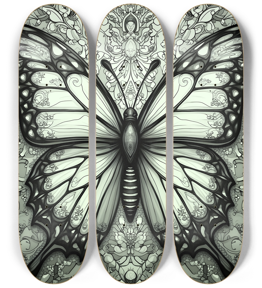Fractal Anime Butterfly #2 3 Deck Wall Series