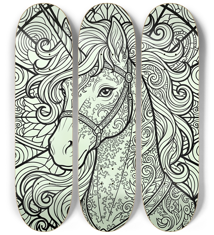 Fractal Unicorn #2 3 Deck Wall Series