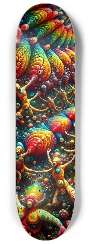Abstract Psychedelic Fractal Joy #1 #1 8-1/4 Skateboard Deck