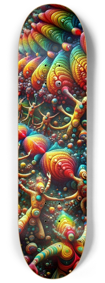Abstract Psychedelic Fractal Joy #1 #3 8-1/4 Skateboard Deck