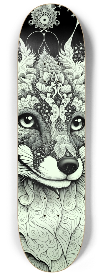 Fractal Coloring Page Fox #23 #2 8-1/4 Skateboard Deck