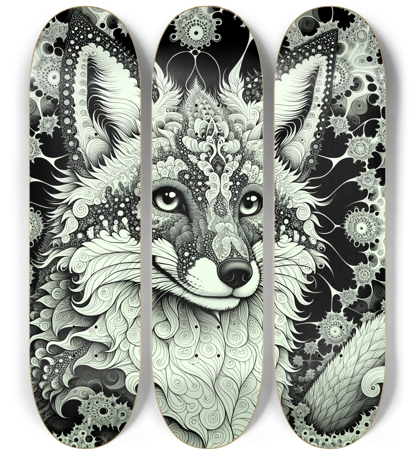 Fractal Coloring Page Fox #23