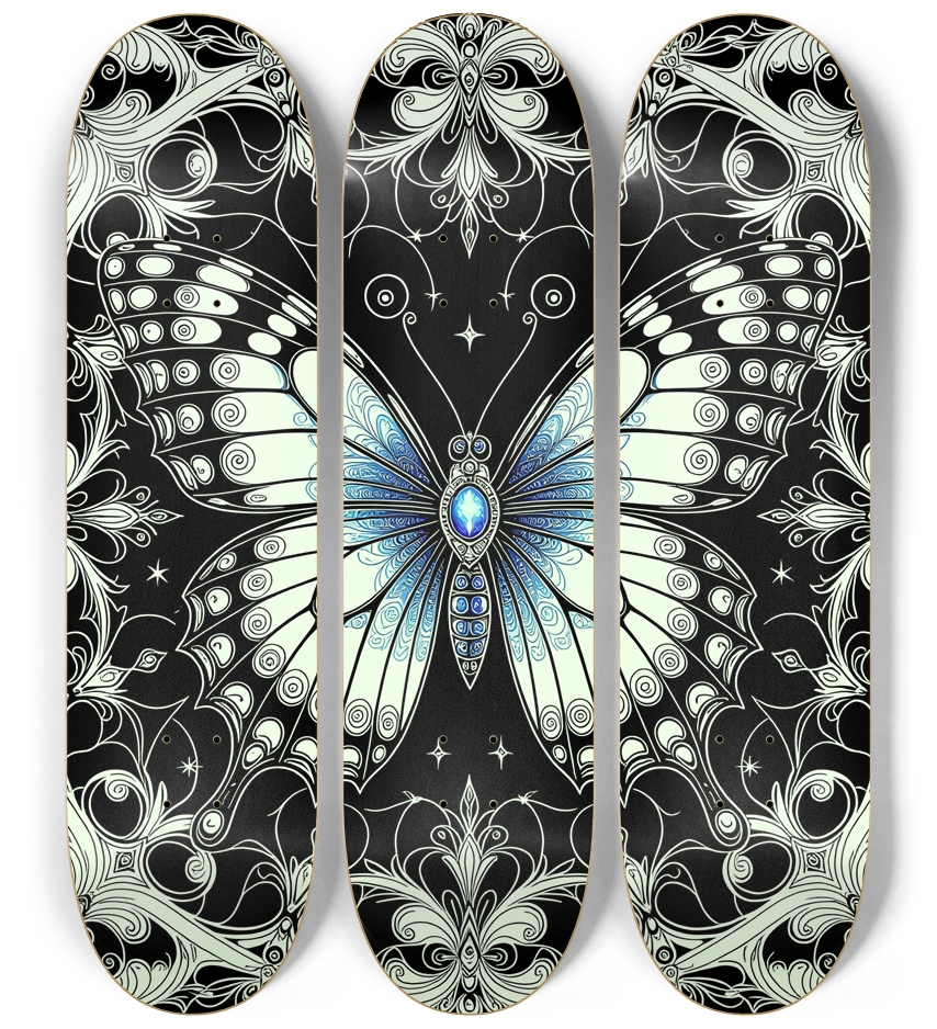 Fractal Anime Butterfly #9 3 Deck Wall Series