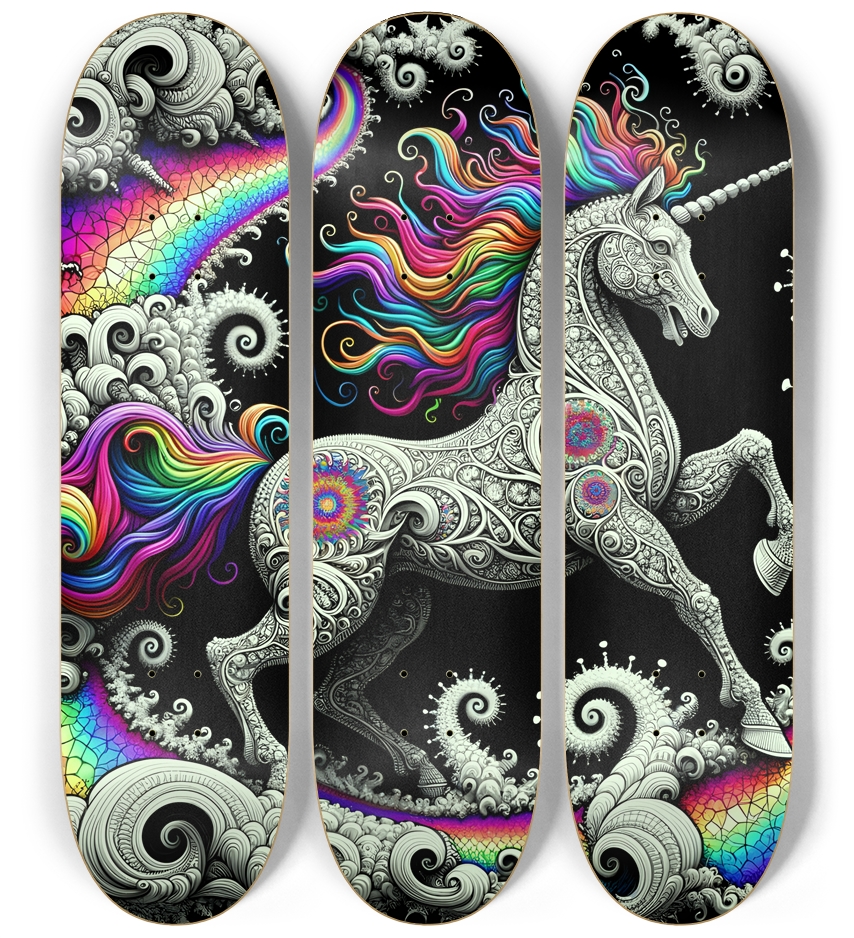 Fractal Unicorn #19 3 Deck Wall Series