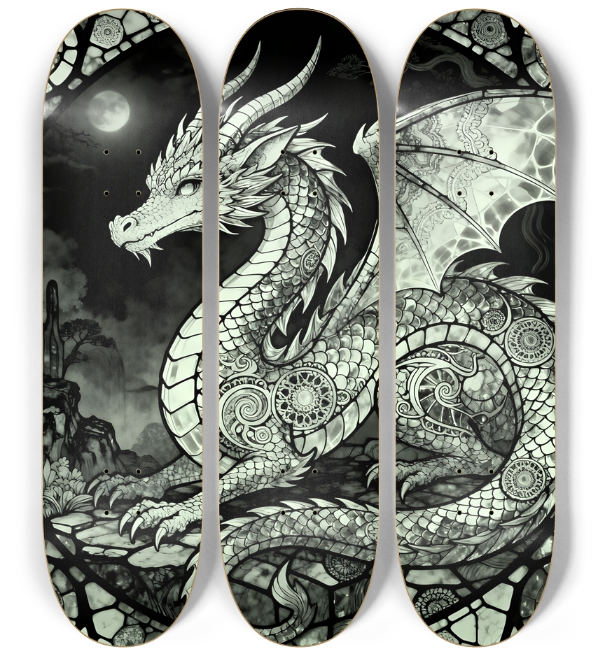 Fractal Coloring Page Dragon #26 3 Deck Wall Series