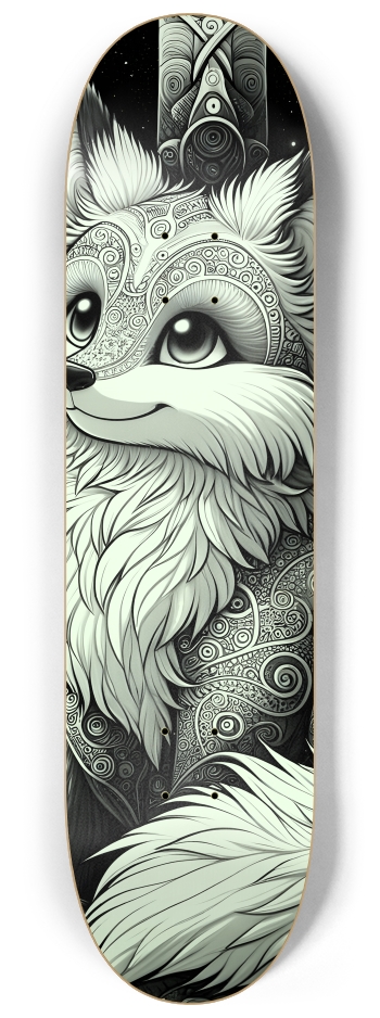Fractal Coloring Page Fox #8 #3 8-1/4 Skateboard Deck