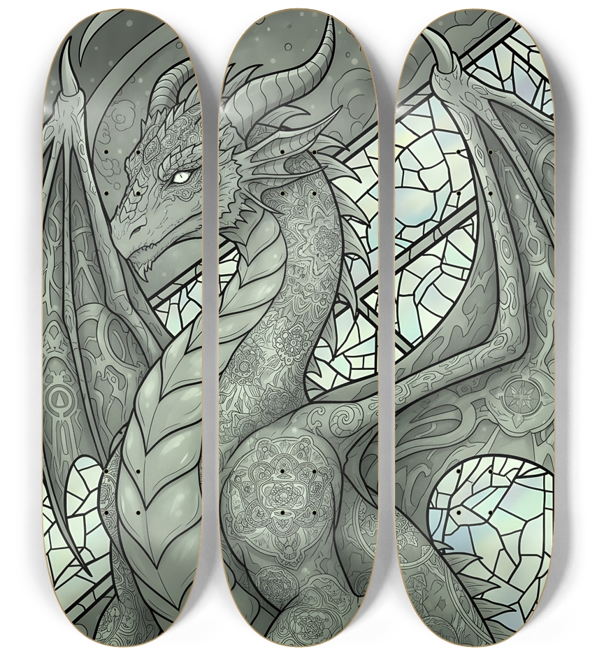 Fractal Coloring Page Dragon #27 3 Deck Wall Series