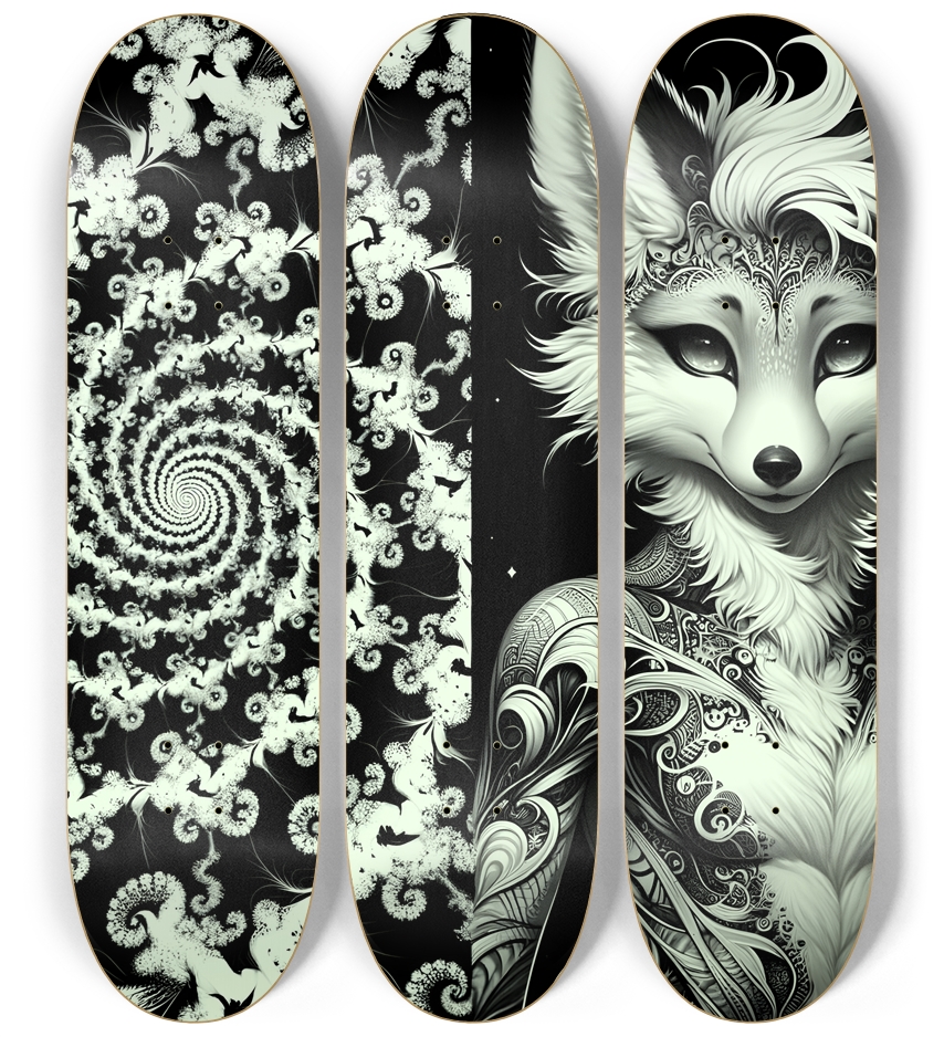 Fractal Coloring Page Fox #31 3 Deck Wall Series