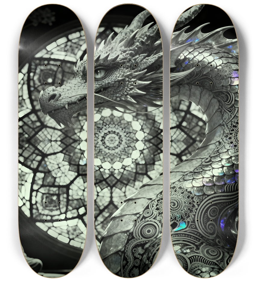 Fractal Coloring Page Dragon #15 3 Deck Wall Series