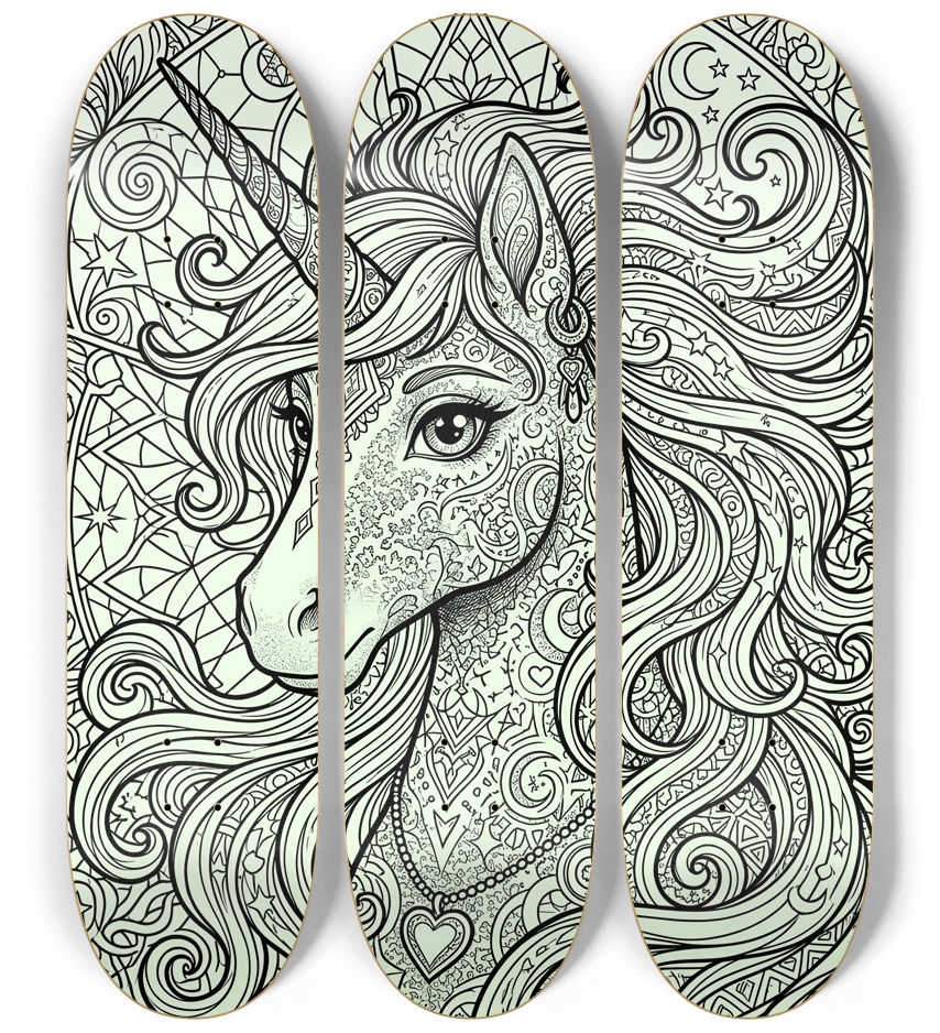 Fractal Unicorn #21 3 Deck Wall Series