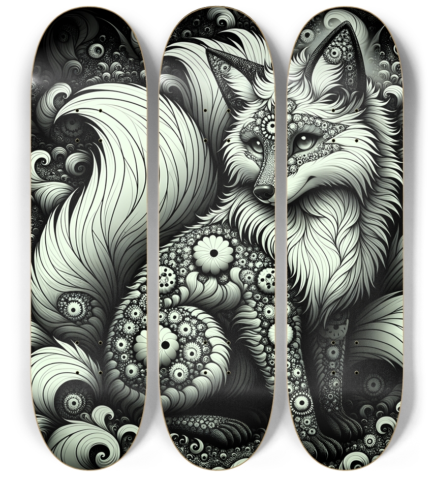 Fractal Coloring Page Fox #12