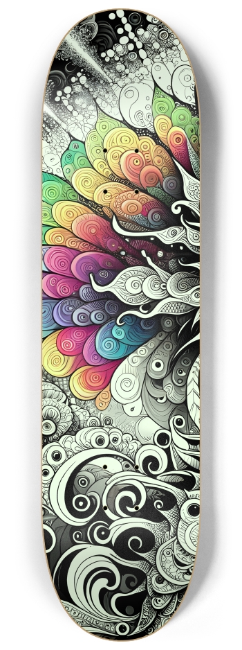 Fractal Coloring Page Dragon #24 #1 8-1/4 Skateboard Deck