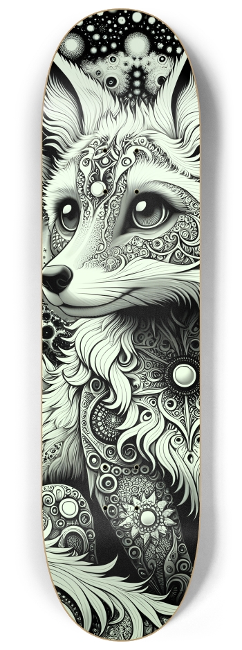 Fractal Coloring Page Fox #30 #2 8-1/4 Skateboard Deck