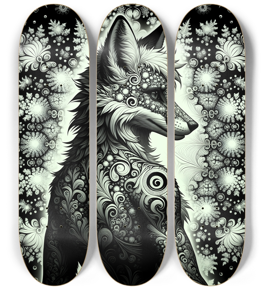 Fractal Coloring Page Fox #24 3 Deck Wall Series