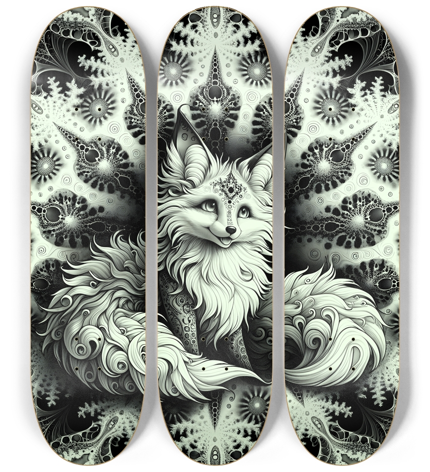 Fractal Coloring Page Fox #16 3 Deck Wall Series