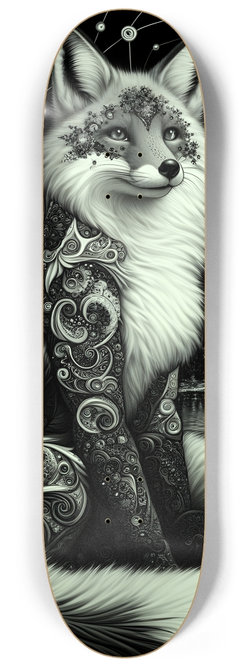 Fractal Coloring Page Fox #11 #1 8-1/4 Skateboard Deck