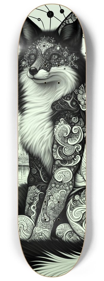 Fractal Coloring Page Fox #11 #3 8-1/4 Skateboard Deck