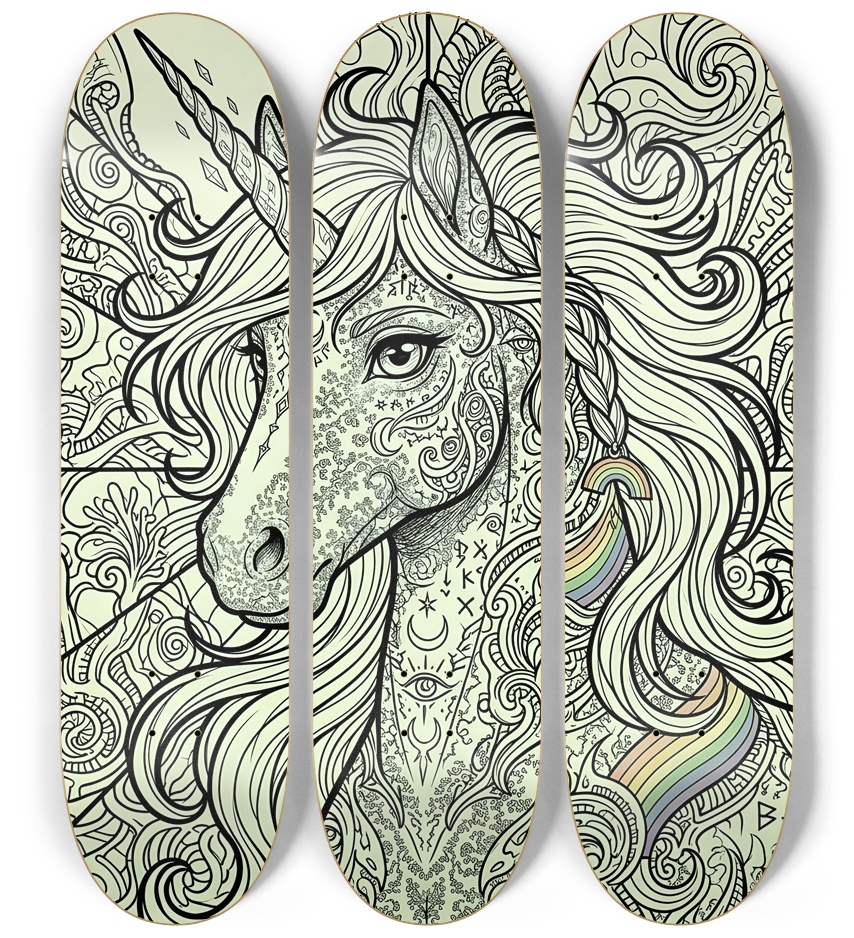 Fractal Unicorn #13 3 Deck Wall Series