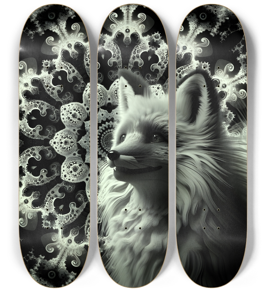 Fractal Coloring Page Fox #15 3 Deck Wall Series