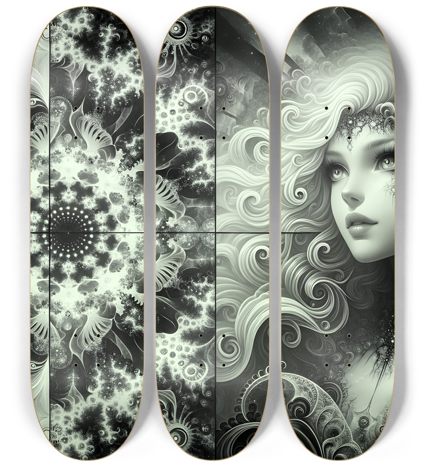 Fractal Anime Girl #21 3 Deck Wall Series