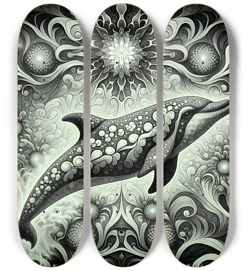 Fractal Dolphin #2 3 Deck Wall Series