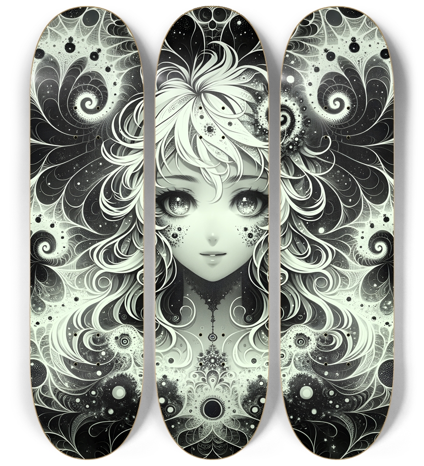 Fractal Anime Girl #10 3 Deck Wall Series