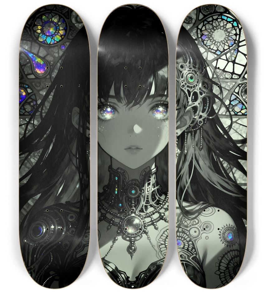 Fractal Anime Girl #34 3 Deck Wall Series