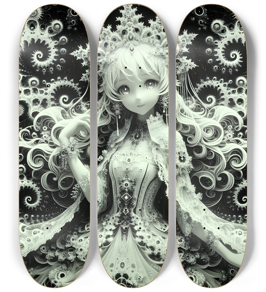 Fractal Anime Girl #22 3 Deck Wall Series