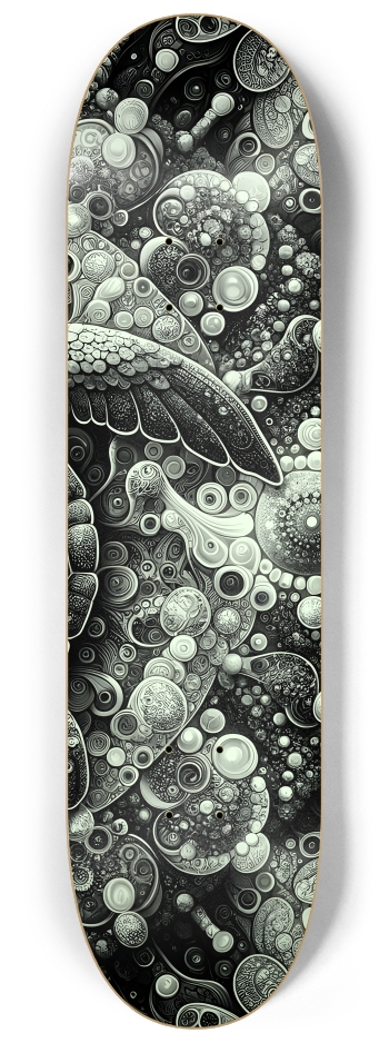 B&W Fractal Sea Turtle #11 #3 8-1/4 Skateboard Deck